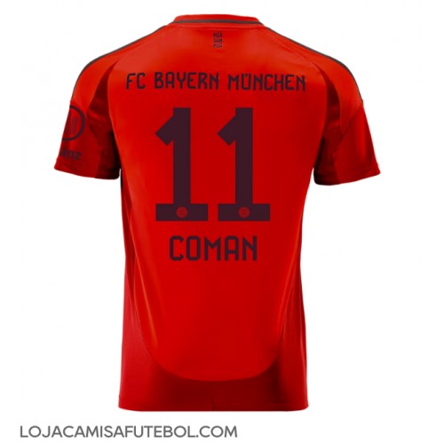 Camisa de Futebol Bayern Munich Kingsley Coman #11 Equipamento Principal 2024-25 Manga Curta